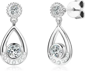 Moissanite Dangle Earrings 0.8-2CT D Color VVS1 Round Cut Lab Simulated Diamond 925 Sterling Silver Tear Drop Earring Gift for Women Wife Her with Certificate
