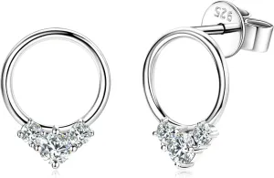 Moissanite Earrings 925 Sterling Silver Stud Earring D Color VVS1 Clarity Lab Diamond Jewelry Hypoallergenic for Sensitive Ears for Women Teen Mom