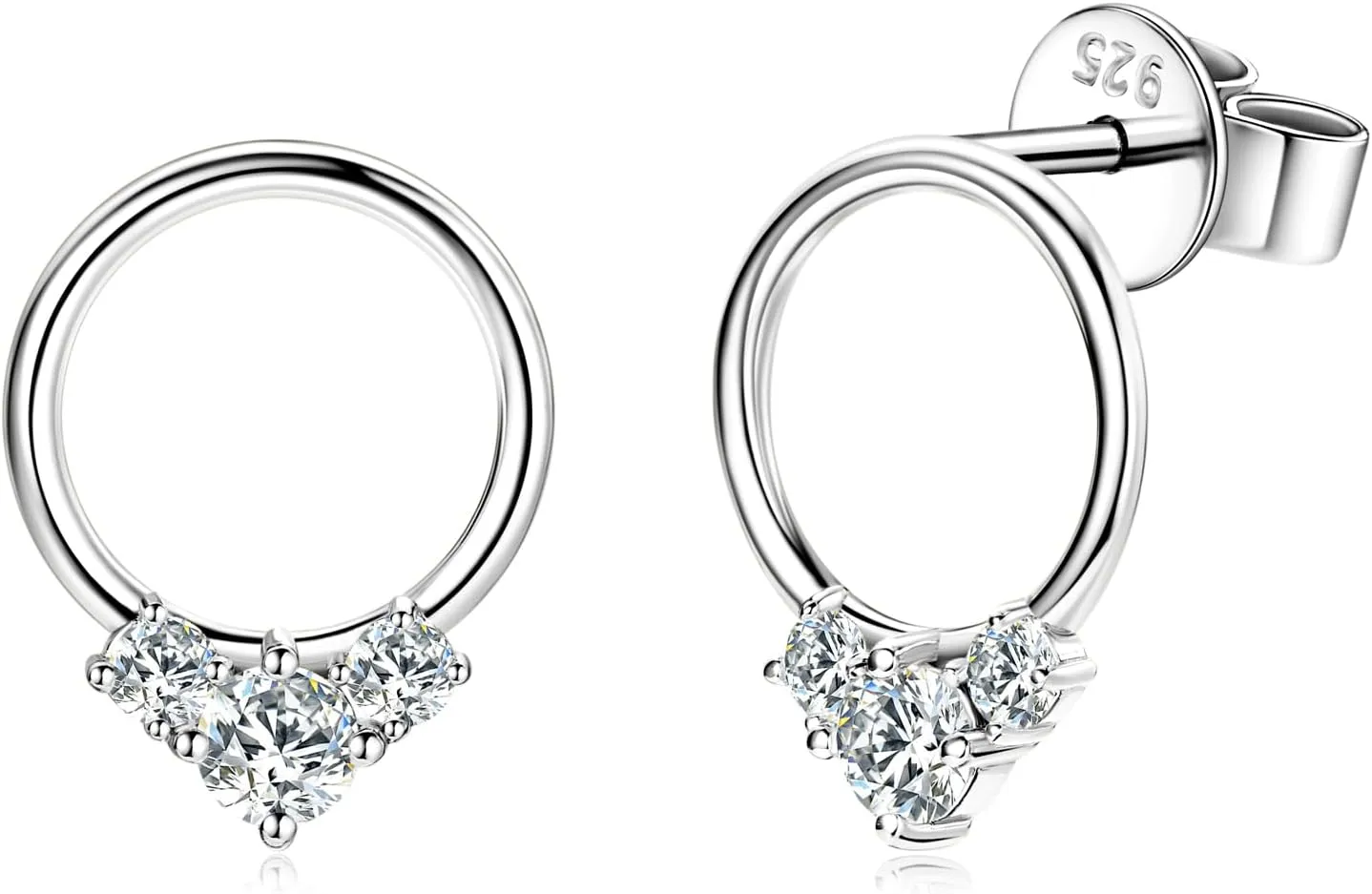Moissanite Earrings 925 Sterling Silver Stud Earring D Color VVS1 Clarity Lab Diamond Jewelry Hypoallergenic for Sensitive Ears for Women Teen Mom