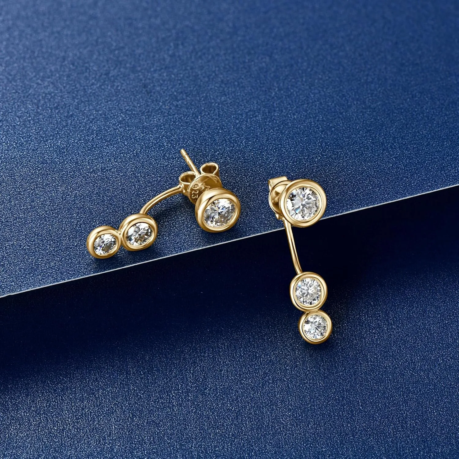 Moissanite Earrings for Women 925 Sterling Silver 0.96CT-2CT Moissanite Detachable Ear Jackets Two Wearable Stud Earrings Hypoallergenic Jewelry Gifts