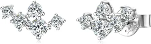 Moissanite Earrings for Women D Color VVS1 Clarity Lab Created Imitation- diamond Stud Earrings S925 Sterling Silver Jewelry