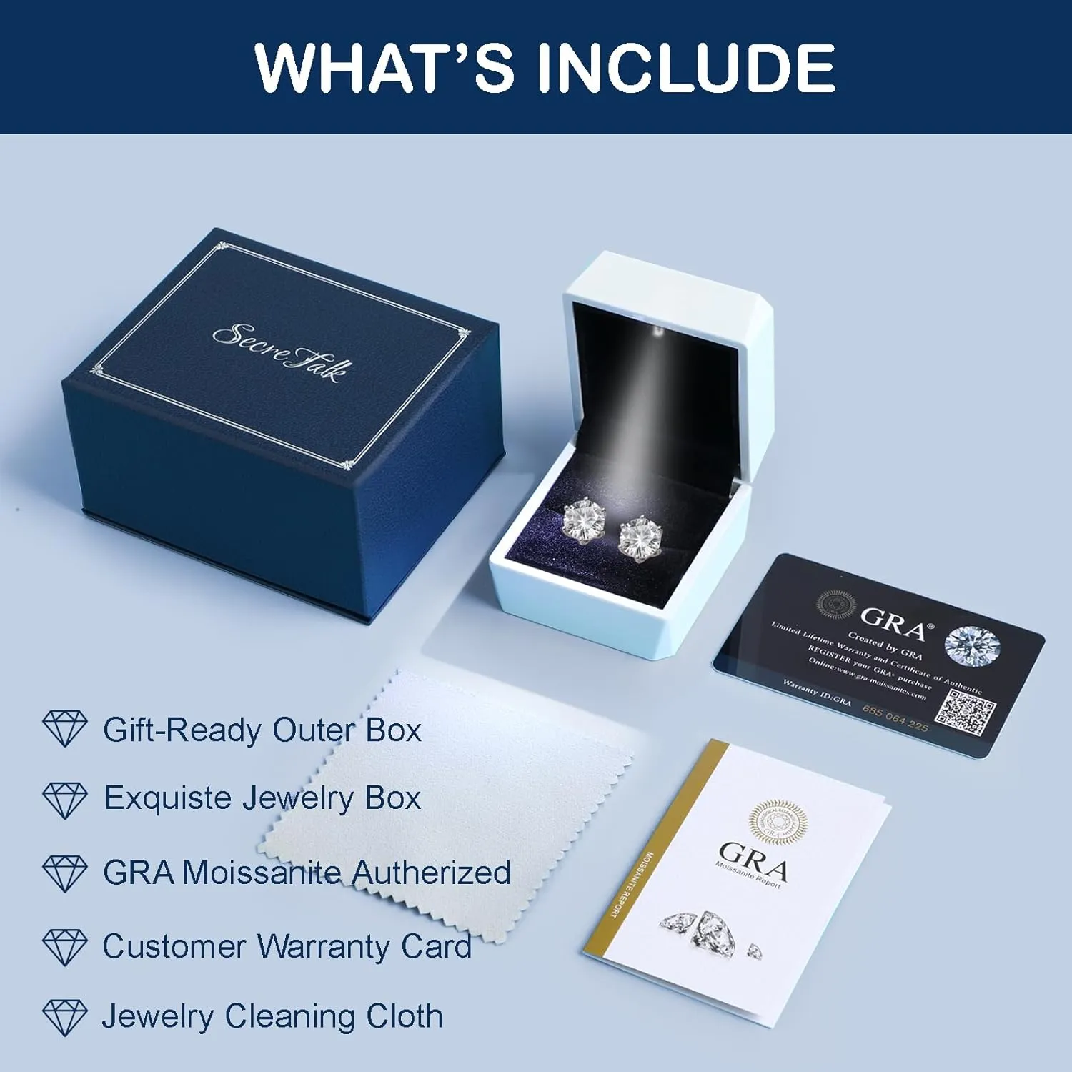 Moissanite Stud Earrings for Women Men, 1-6CT 6-Prong D Color Ideal 925 Sterling Silver Earrings with Certificate of Authenticity