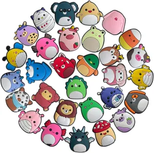 monochef Shoe Charms for Kids Adults: 30 Pack Cute Animal Cartoon Shoe Decoration Charms, Shoe Charm, Charms for Shoes Bracelet Wristband Clog Sandals Birthday Party Favors Gifts Boys Girls Teens