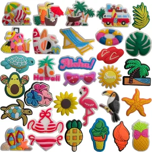 monochef Shoe Charms for Kids Adults: 32 Pack Cute Animal Cartoon Shoe Decoration Charms, Shoe Charm, Charms for Shoes Bracelet Wristband Clog Sandals Birthday Party Favors Gifts Boys Girls Teens