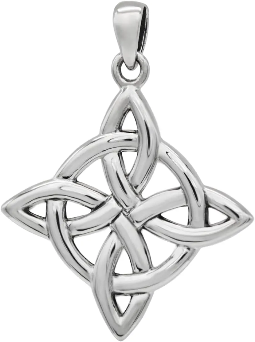 Moonlight Mysteries Witches Knot Pendant .925 Sterling Silver Celtic Wiccan Witchcraft Jewelry (1 inch)