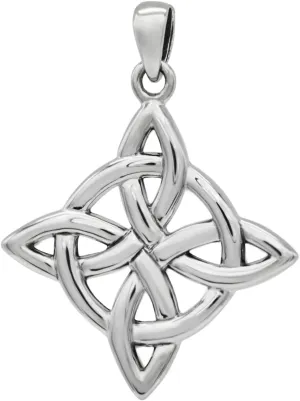 Moonlight Mysteries Witches Knot Pendant .925 Sterling Silver Celtic Wiccan Witchcraft Jewelry (1 inch)