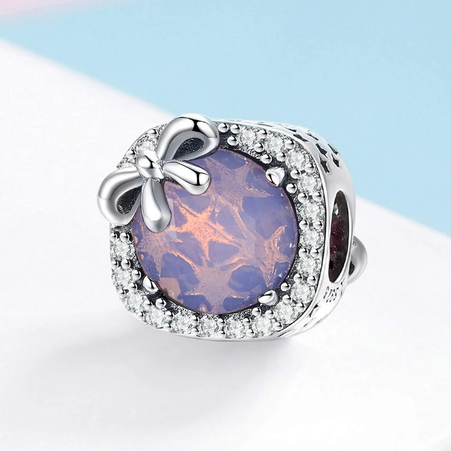 MUERDOU Birthstone Charm Fit for Charms Bracelet Bowknot Birthday Crystal Charms for Bracelet and Necklace