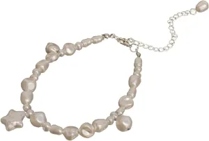 Muloo Elegant Star Pendant Necklace/Bracelet Stylish Imitation Pearls Charm Neckchain/Bangle Trendy Jewelry for Parties Daily
