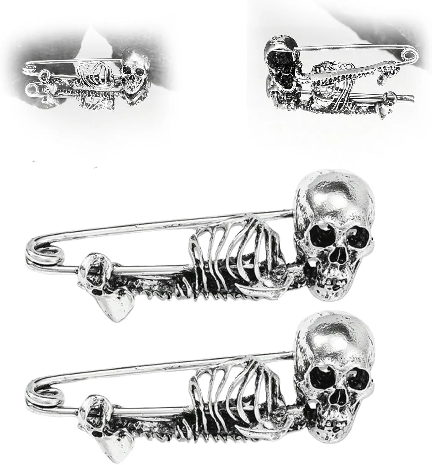 Mystical Skull Pin Brooch - Gothic Style Jewelry,Vintage Skull Lapel Brooch,Gothic Skull Enamel Pin Badge Brooch,Punk Vintage Skull Lapel Brooch