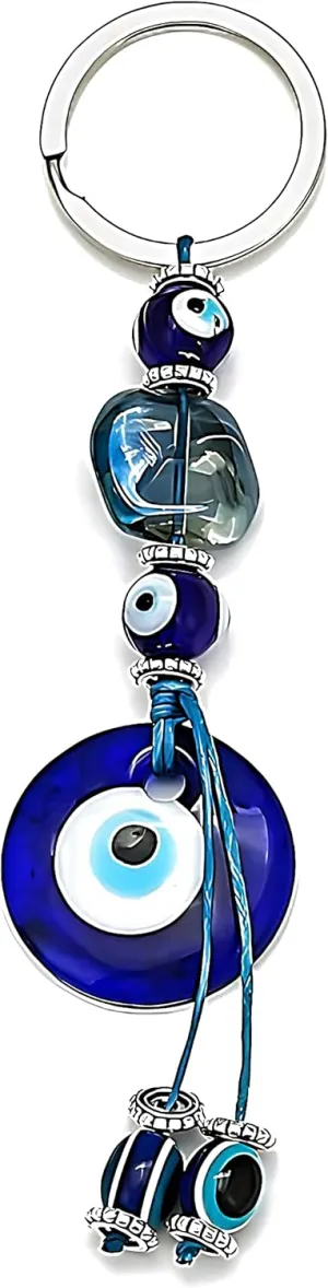 Mystical Stone Evil Eye Keychain Good Luck Charms Protection Evil Eye Ornament for Car Key Ring