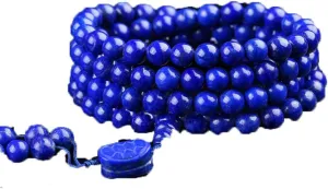 Natural Lapis Lazuli 8mm Gem Stone Buddhist 108 Beads Prayer Mala Multi-Purpose Stretchy Bracelet Necklace