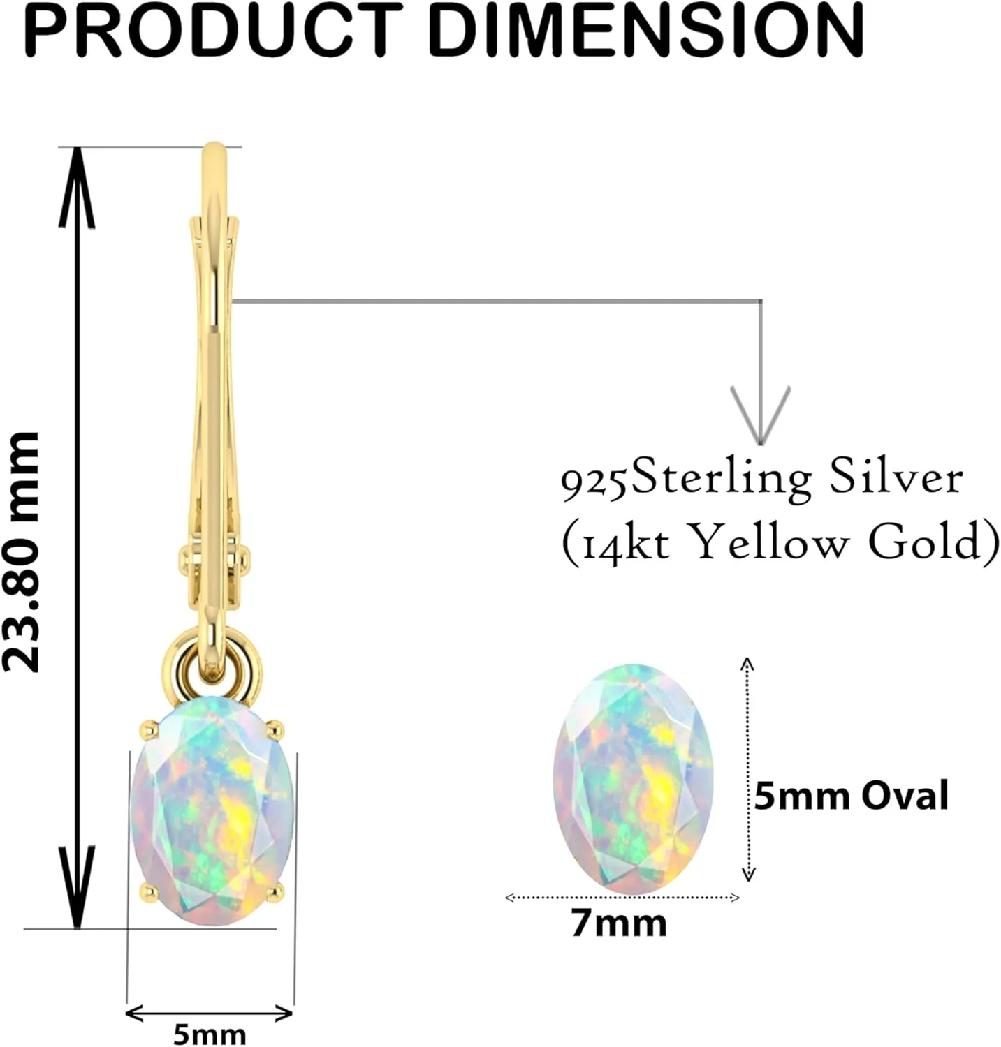Natural Multifire Ethiopian Opal Gemstone Dangle and Drop Earrings for Women | Opal Gemstone Earrings | 925 Sterling Silver Earrings