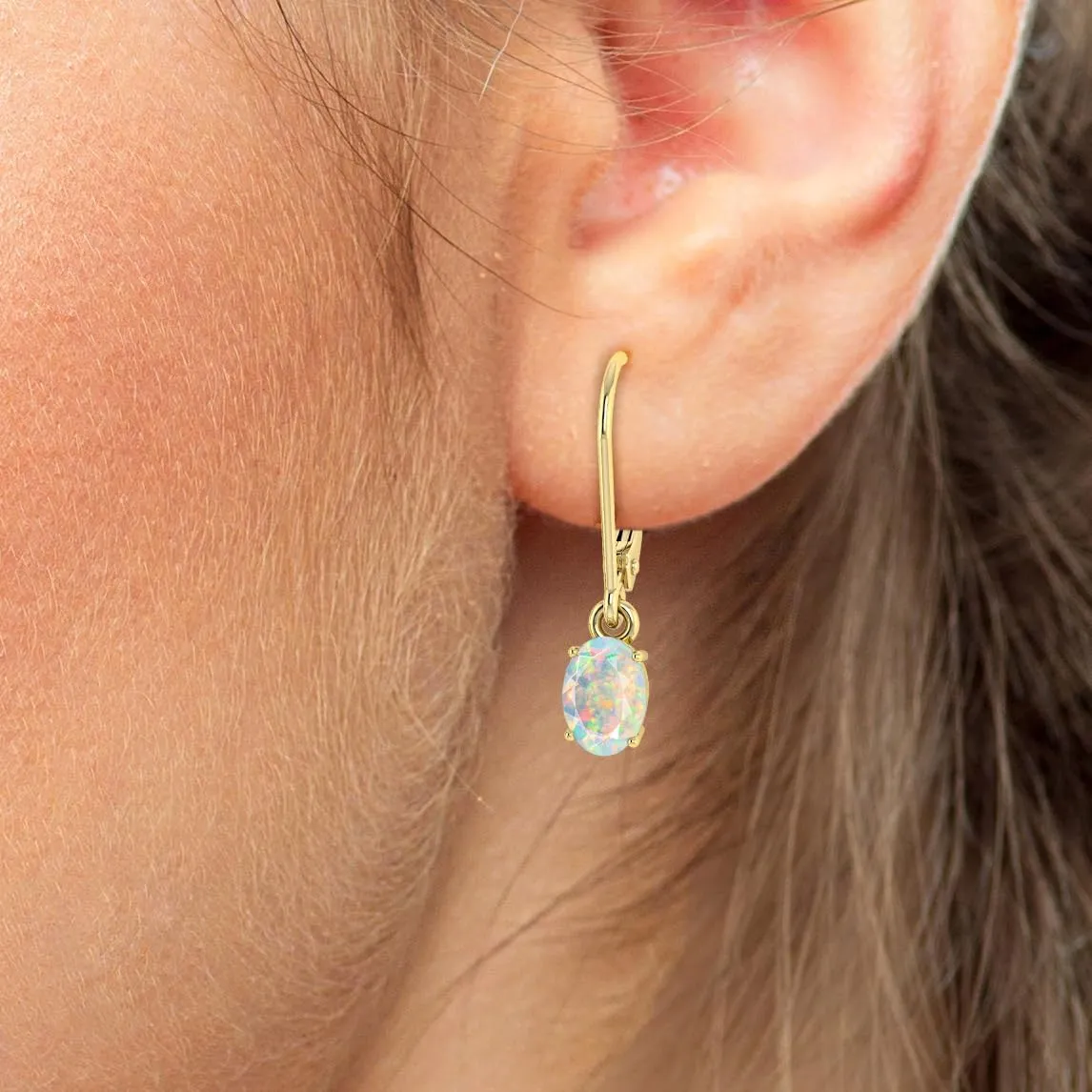 Natural Multifire Ethiopian Opal Gemstone Dangle and Drop Earrings for Women | Opal Gemstone Earrings | 925 Sterling Silver Earrings