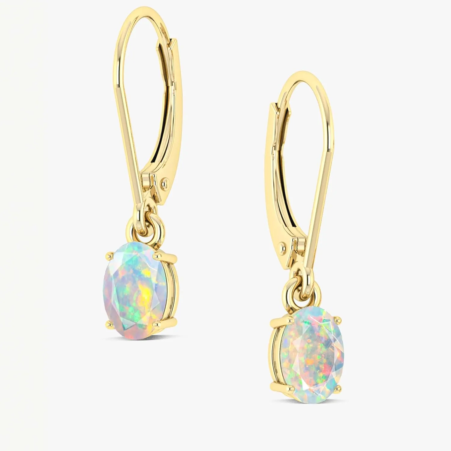 Natural Multifire Ethiopian Opal Gemstone Dangle and Drop Earrings for Women | Opal Gemstone Earrings | 925 Sterling Silver Earrings
