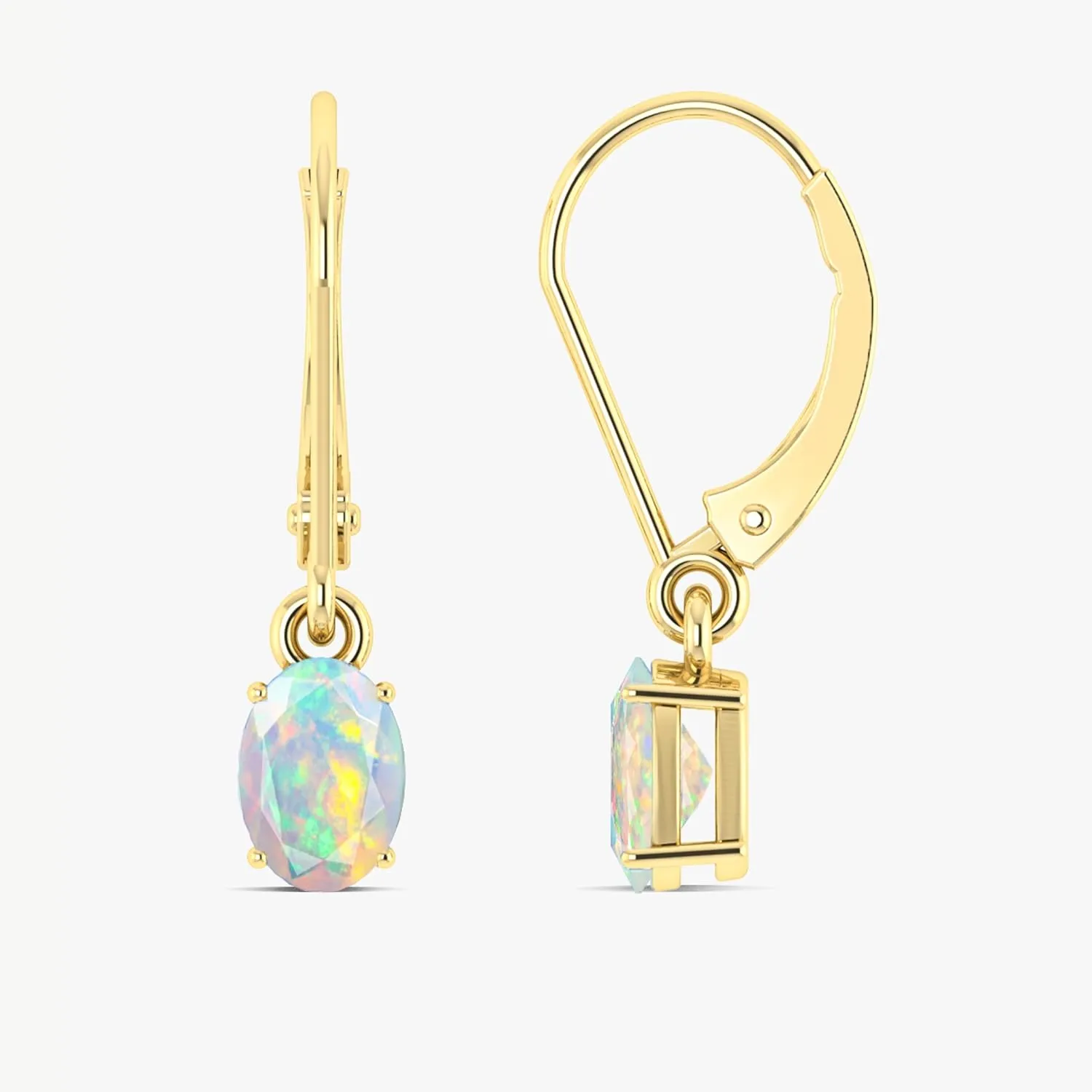 Natural Multifire Ethiopian Opal Gemstone Dangle and Drop Earrings for Women | Opal Gemstone Earrings | 925 Sterling Silver Earrings