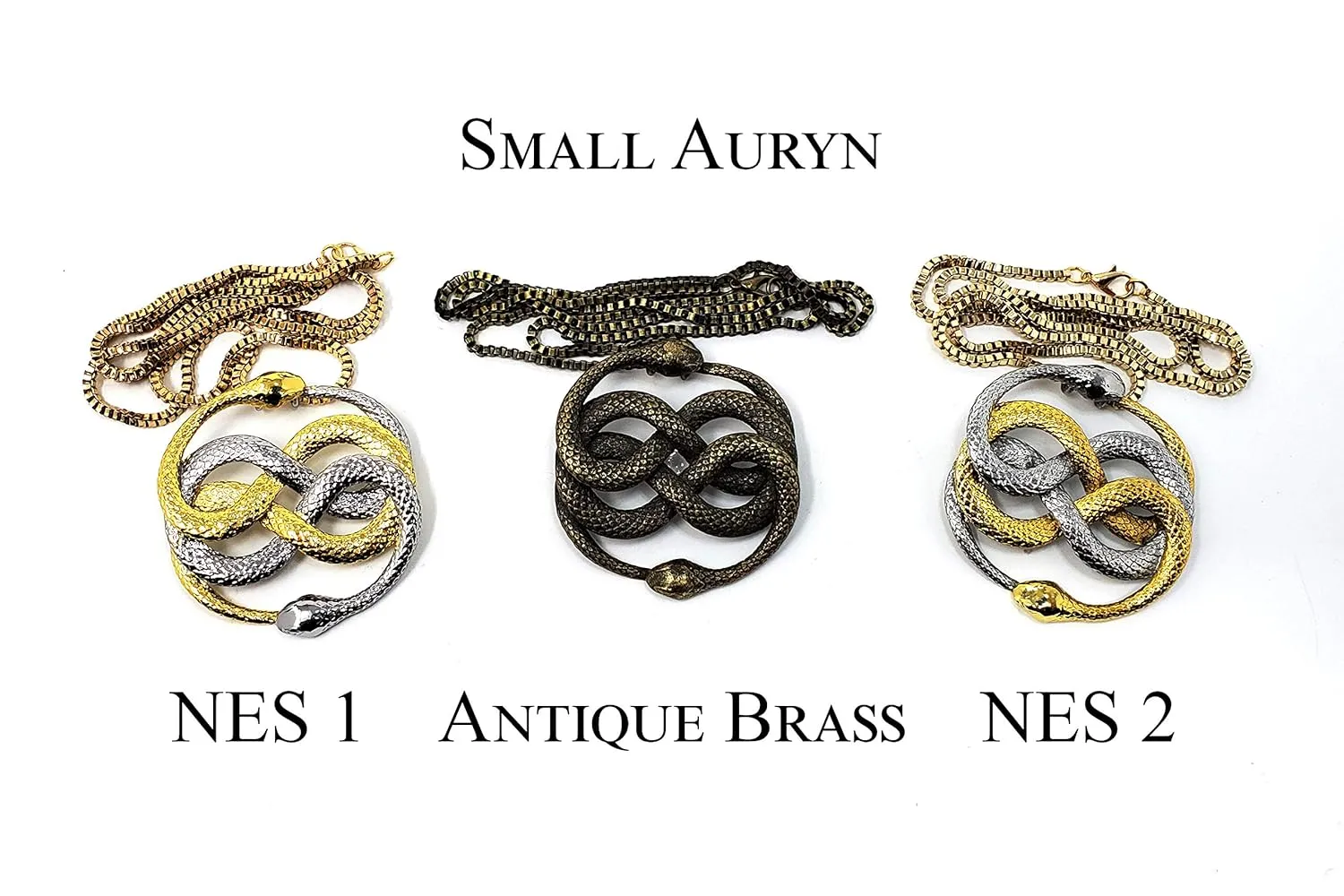 Neverending Story 1 & 2 Auryn Pendant, Medallion, Necklace Prop Replica (Small, Antique Brass)