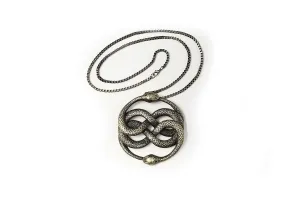 Neverending Story 1 & 2 Auryn Pendant, Medallion, Necklace Prop Replica (Small, Antique Brass)