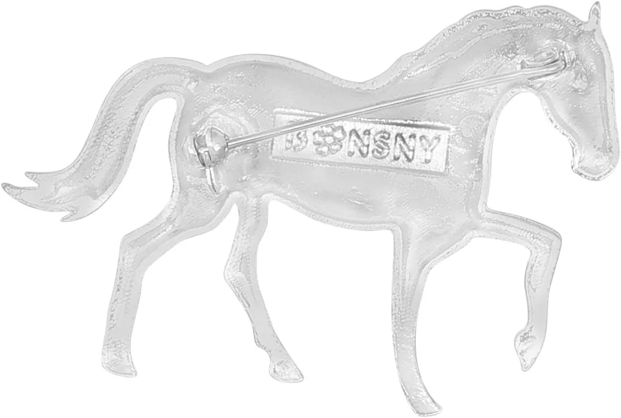 NEWEI Enamel Alloy Elegant Horse Brooch Pin for Women Girl Gift Clothes Scarf Decoration Animal Jewlery