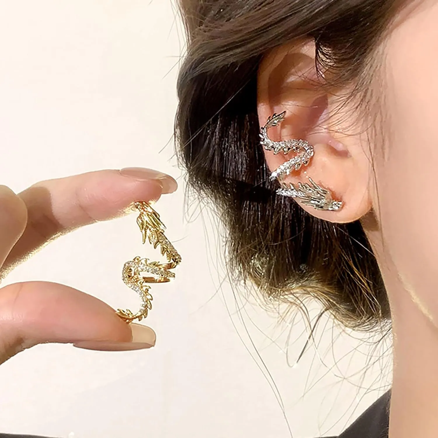 Non-pierced Dragon Ear Cuffs, Non Piercing Cartilage Clip on Wrap Earrings, Earrings Ear Cuffs for Women