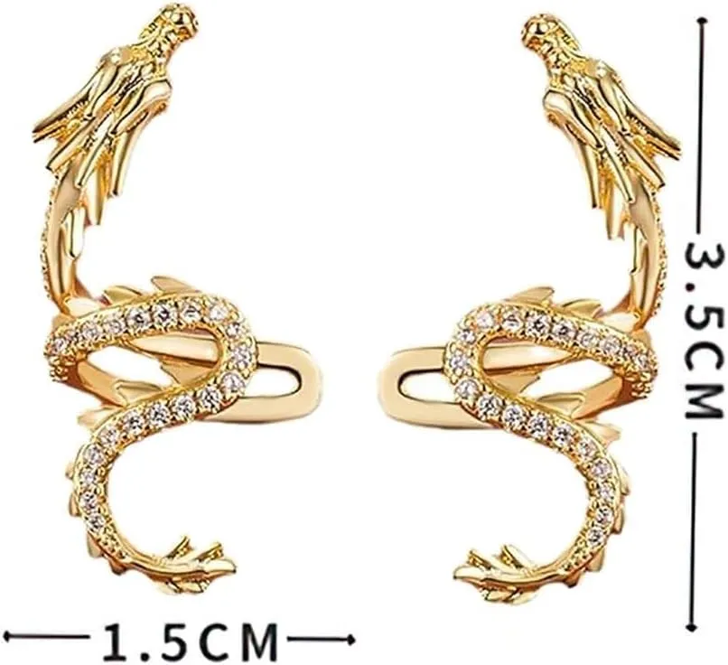 Non-pierced Dragon Ear Cuffs, Non Piercing Cartilage Clip on Wrap Earrings, Earrings Ear Cuffs for Women