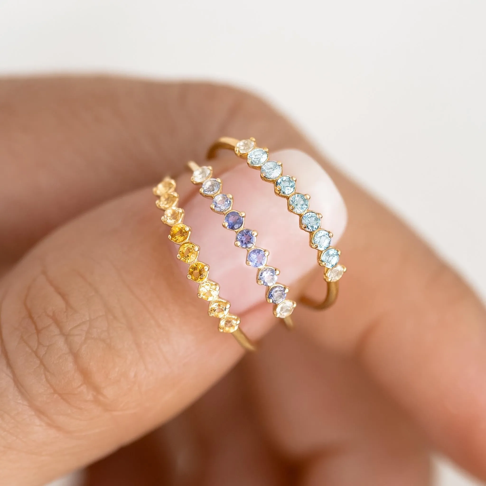 November Birthstone Ring 14k Gold - Ombre Citrine