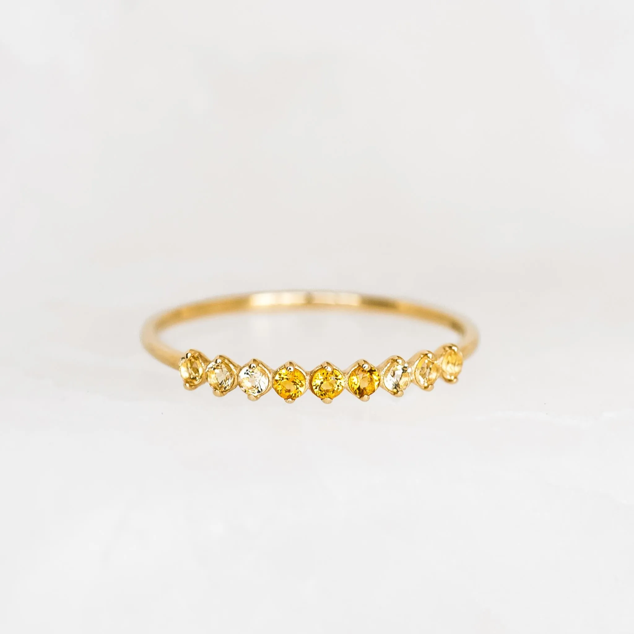 November Birthstone Ring 14k Gold - Ombre Citrine
