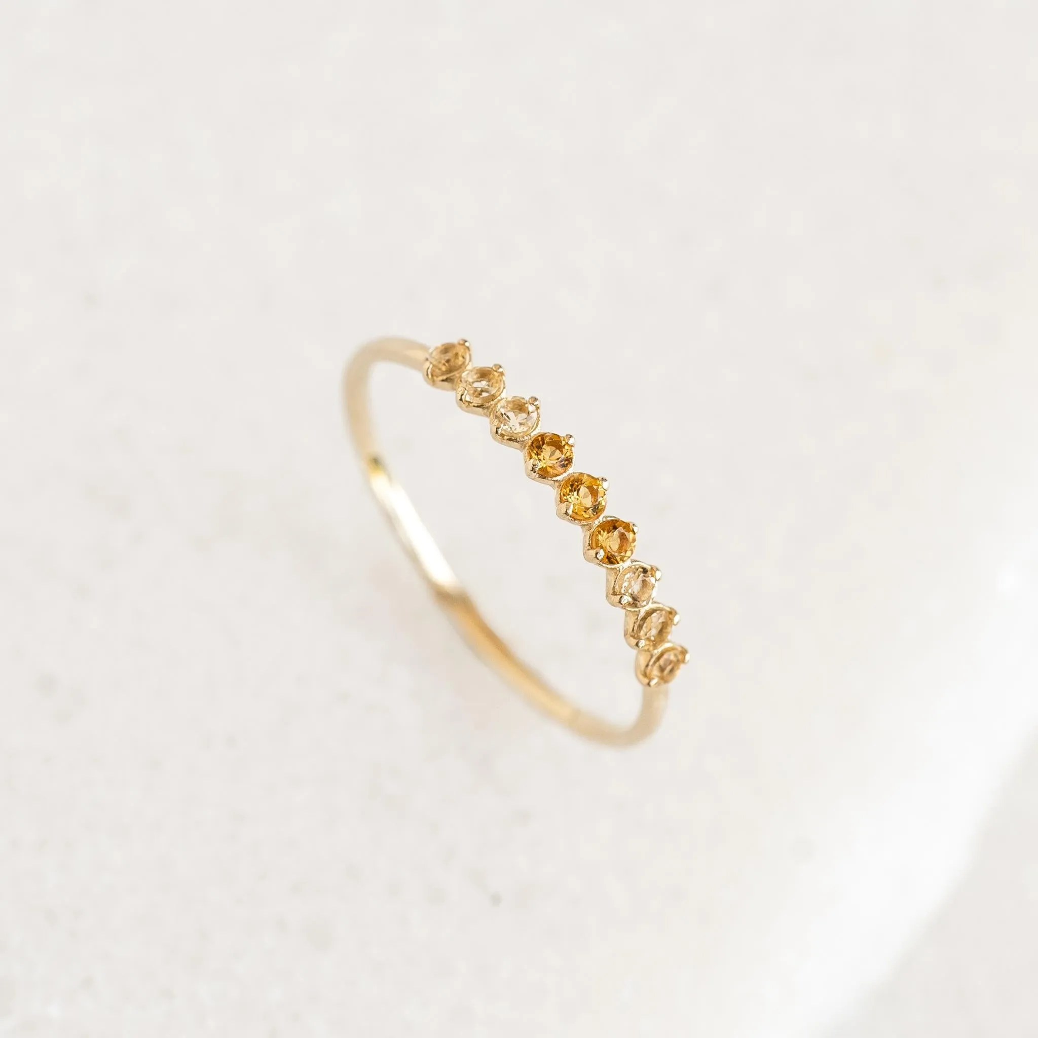 November Birthstone Ring 14k Gold - Ombre Citrine