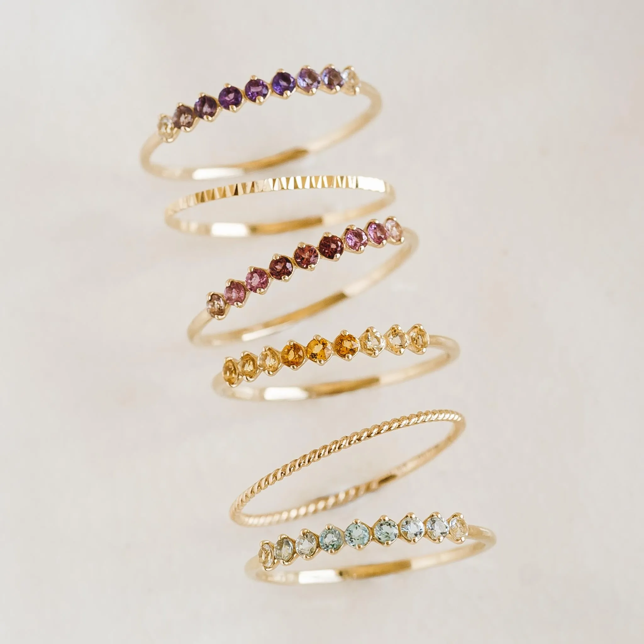 November Birthstone Ring 14k Gold - Ombre Citrine