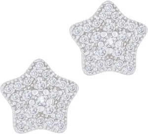 Orrous & Co. Legacy Collection Women's 18K White Gold Plated Cubic Zirconia Star Stud Earrings, One Size
