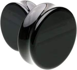 Pair Black Obsidian Stone Double Flared Plug Gauges 28,30,32,34 MM sizes Expander E614