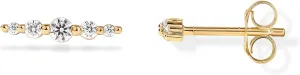 PAVOI 14K Gold Plated Sterling Silver Posts Drop Dangle Cubic Zirconia Stud Earrings for Women | Gold Statement Gradient Crawler Studs Earring