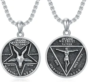 PELOVNY Hockey Aztec Lion Cross Necklace for Men 925 Sterling Silver Pendant Jewelry Gifts for Father Husband Brother