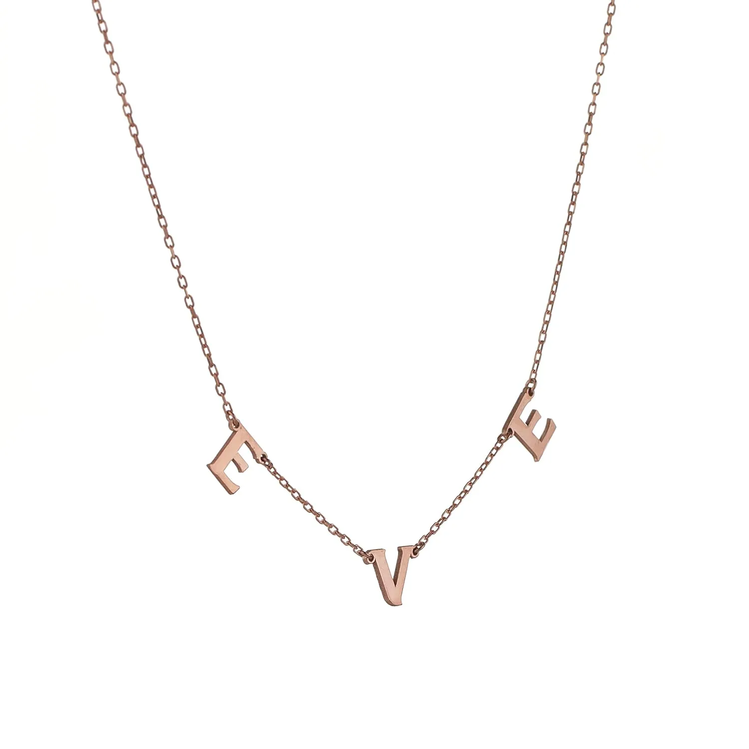 Personalized 14k Solid Gold Tiny Letter Necklace, Custom Made Name Jewelry, Gold Initial Necklace for Personal Expression, Great Mother's Day Gift