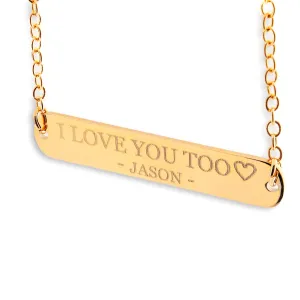 Personalized Custom Two Line Message Bar Necklace Your Unique Name Jewelry