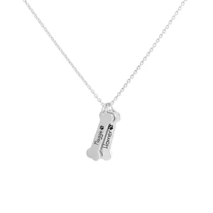 Personalized Dog Bone Pendant Name Necklace Custom Name Pendant Necklace Gift for Dog Lover Mother's Day Jewelry Gift for Girl Woman Daughter Grandma