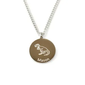 Personalized gift Little Boy Necklaces, Dino Necklace, Baby Personalized Necklace, Children Jewelry, Kids Birthday Gifts, Trex