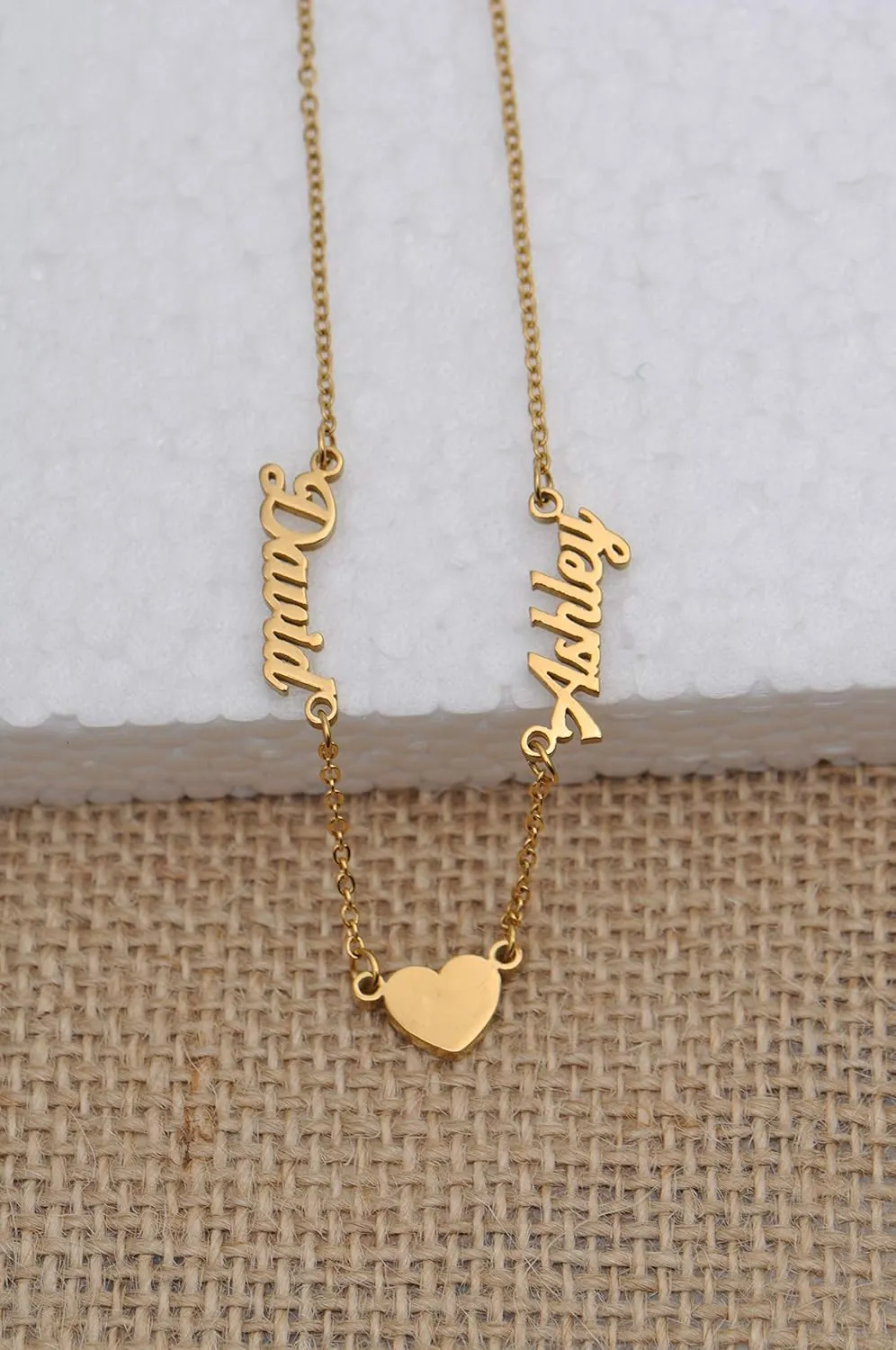 Personalized Name Necklace for Women 18K Gold Plated Custom Name Necklaces Customized Stainless Steel Pendant Jewelry Gifts for Mother Day Christmas Graduation