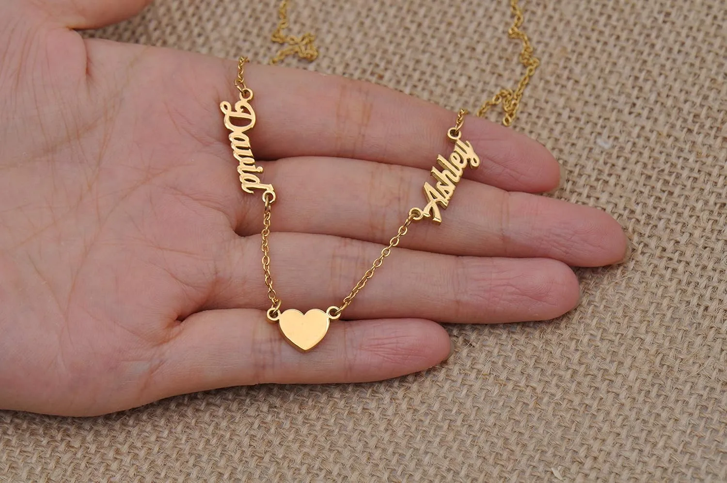 Personalized Name Necklace for Women 18K Gold Plated Custom Name Necklaces Customized Stainless Steel Pendant Jewelry Gifts for Mother Day Christmas Graduation