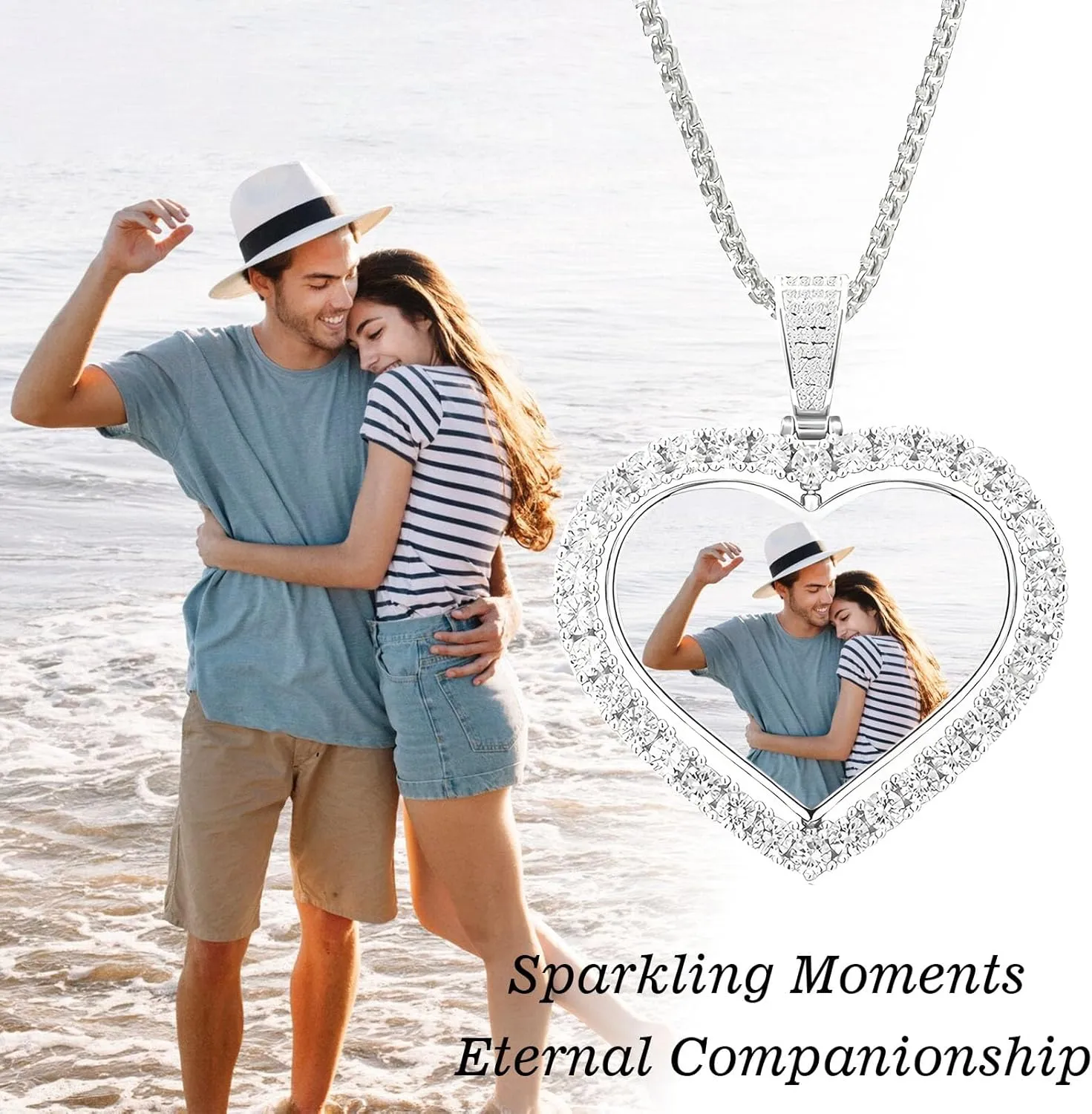 Personalized Picture Necklace Custom Photo Pedant for Man Women Boyfriend Memorial Necklaces with Picture Customized Chain Hip Hop Jewelry Gift
