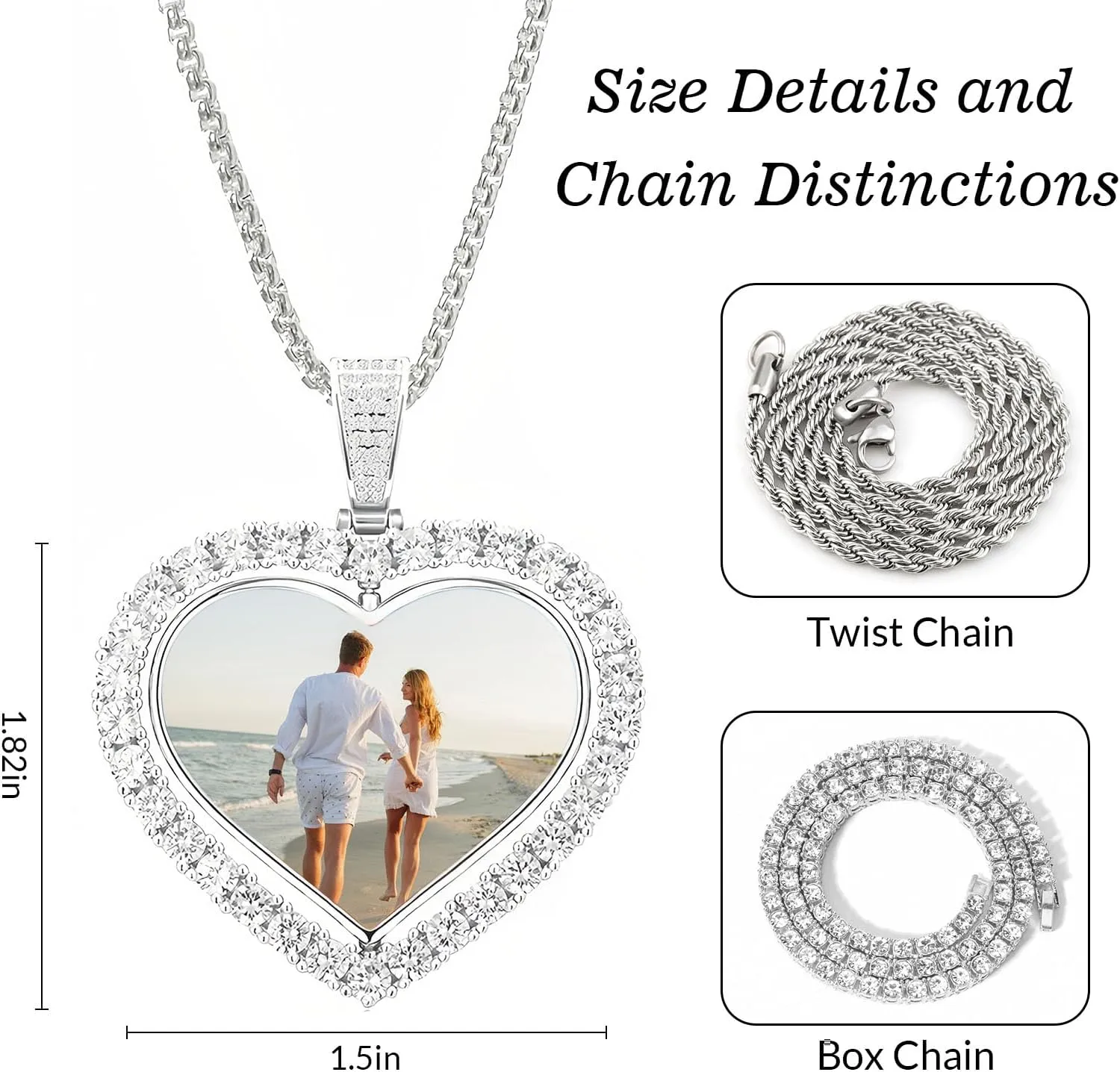 Personalized Picture Necklace Custom Photo Pedant for Man Women Boyfriend Memorial Necklaces with Picture Customized Chain Hip Hop Jewelry Gift