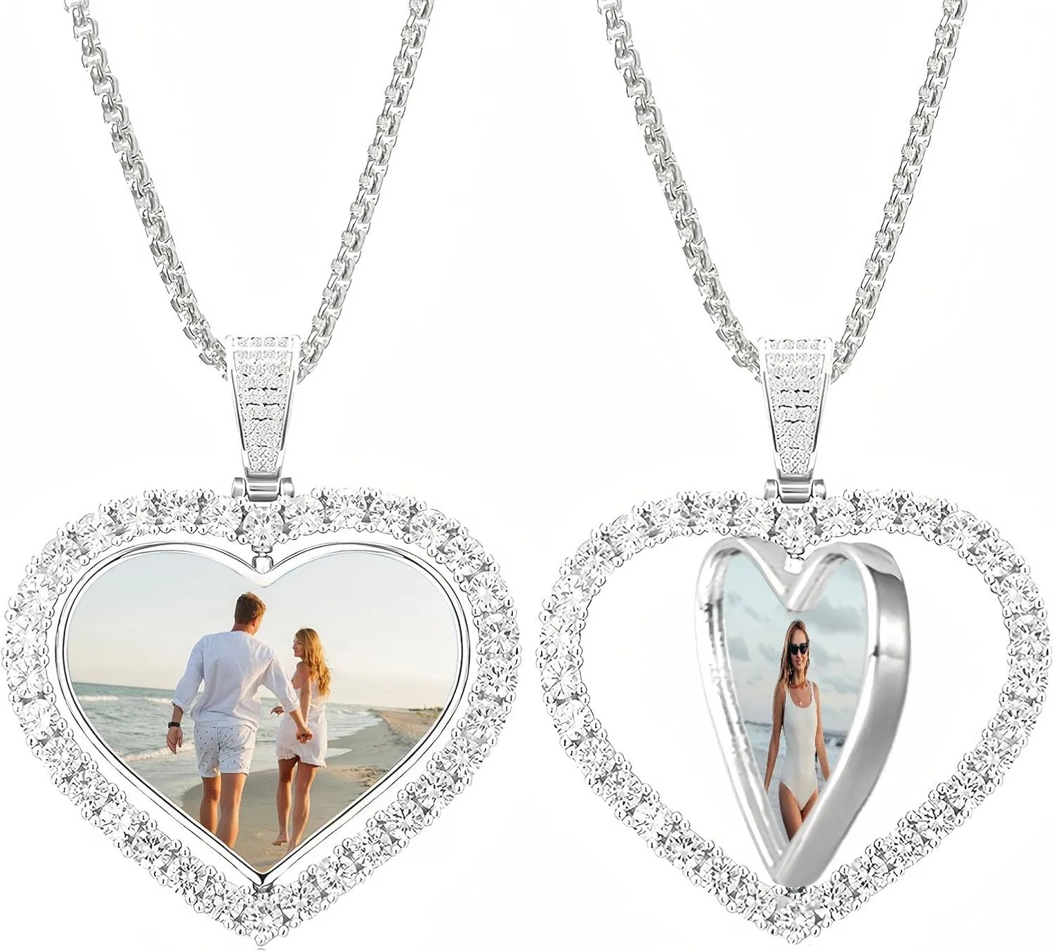 Personalized Picture Necklace Custom Photo Pedant for Man Women Boyfriend Memorial Necklaces with Picture Customized Chain Hip Hop Jewelry Gift