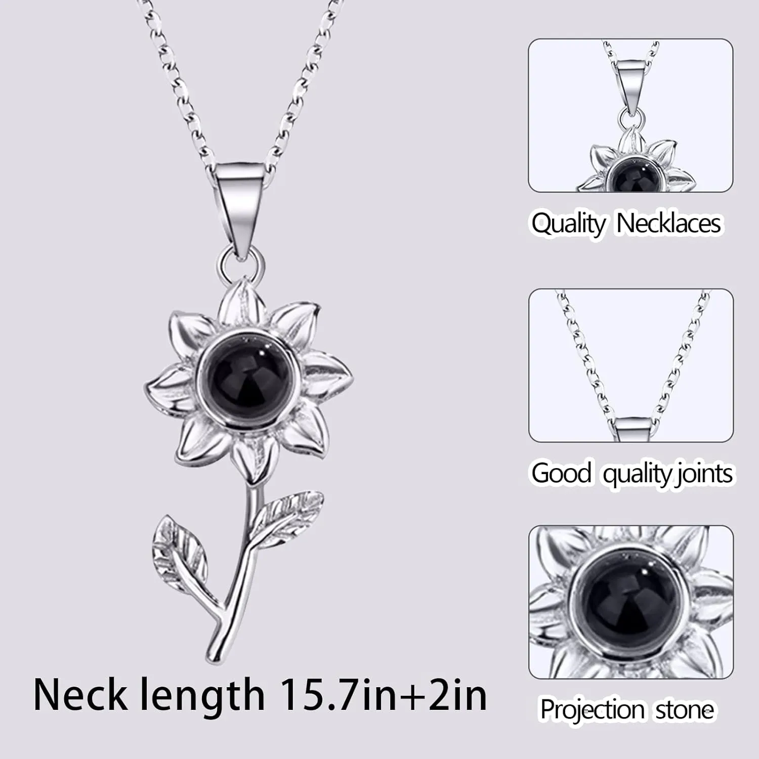 Personalized Picture Projection Necklace Customized Necklace Inside Photo Pendant Necklace Custom Gift for Wife Mom Grandma Girlfriend Daughter Anniversary Birthday Gifts Memorial Love Gifts