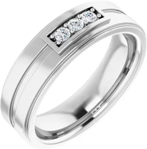 Platinum 2.25mm Round Shape Diamond Band Ring Fine Jewelry For Women Gifts For Her (1/6 cttw), Size 7
