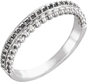 Platinum Beaded Accented Fashion Ring Fine Jewelry For Women Gifts For Her (Mounting Only, Not All Stones Included), Size 7