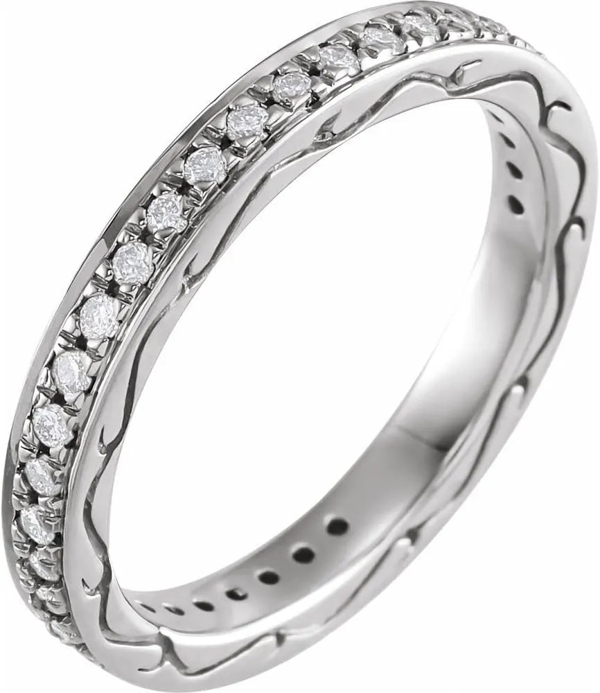 Platinum Diamond Bridal Wedding Engagement Anniversary Eternity Band Ring Fine Jewelry For Women Gifts For Her (3/8 cttw), Size 7.5
