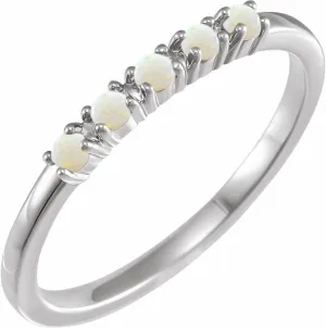 Platinum Opal Stackable Fashion Ring Fine Jewelry For Women Gifts For Her, Size 7
