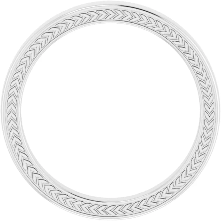 Platinum or 14k Gold 3mm Wheat Pattern Band Ring Fine Jewelry for Women Gifts for Her