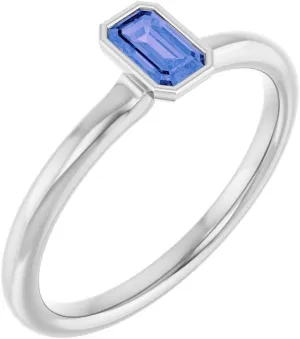 Platinum Tanzanite Stackable Family Fashion Ring Fine Jewelry For Women Gifts For Her, Size 7