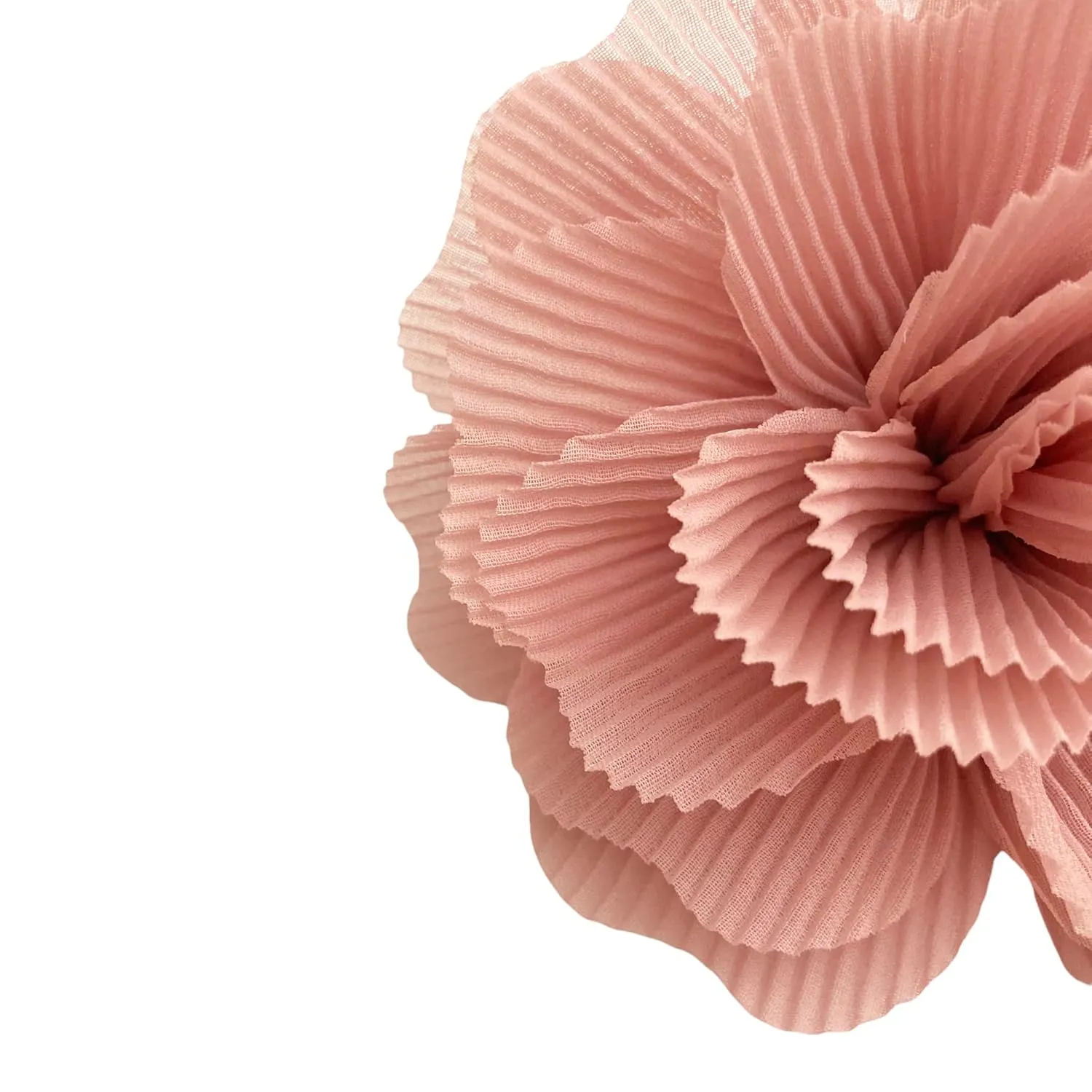 Pleats Large Fabric Flower Brooch pin and Hair clip for Women, Gift (Pink)
