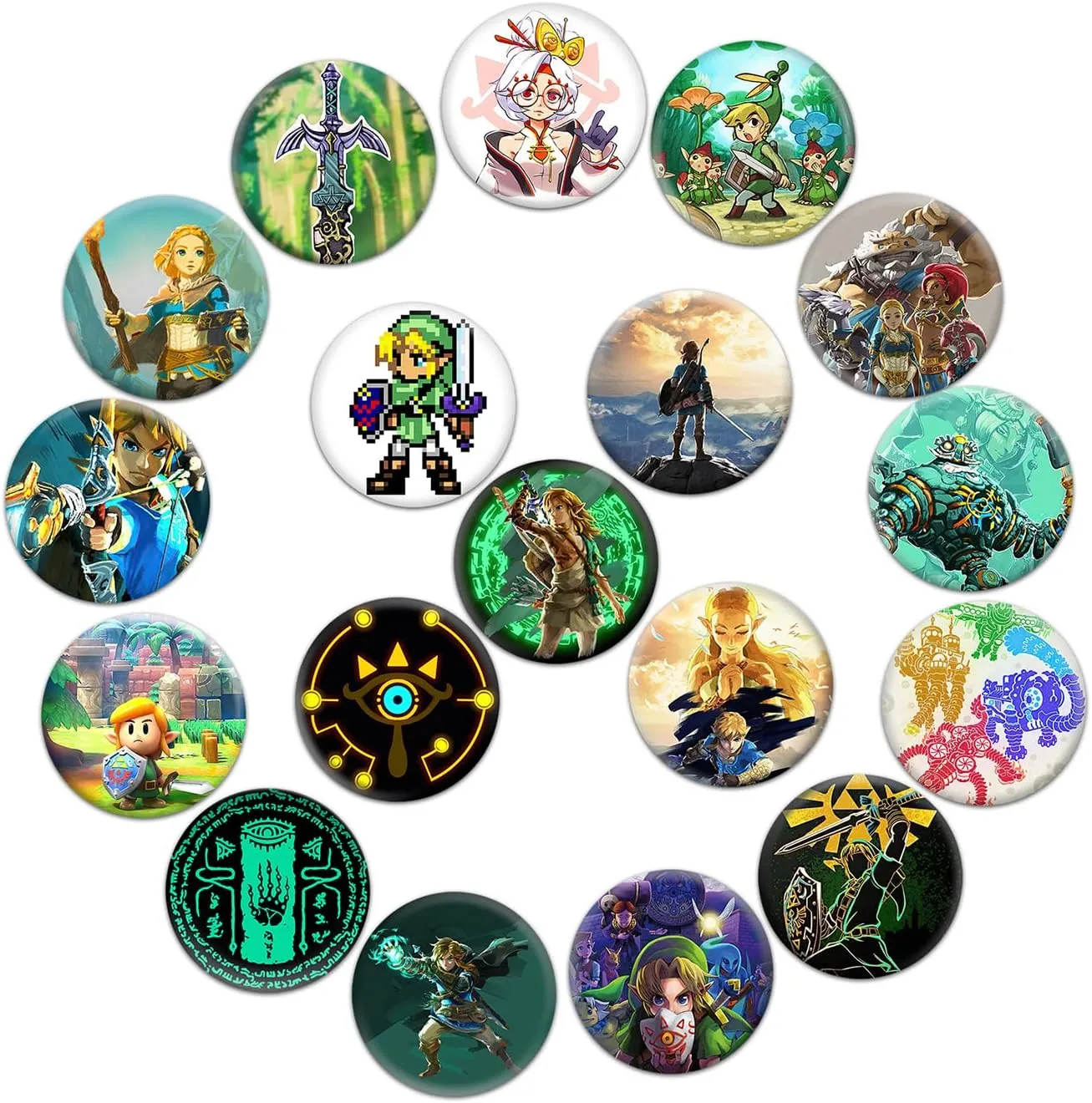 Pounchi Adventure Game Button Pins (18Pcs 1.5 inch) Gifts Video Game Pin Cartoon Decoration for Bags Backpack Accessories Supplies Crafts Decor Teens